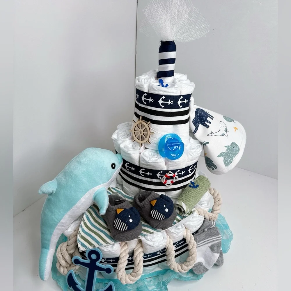 Ship Dolphin Diaper Cake